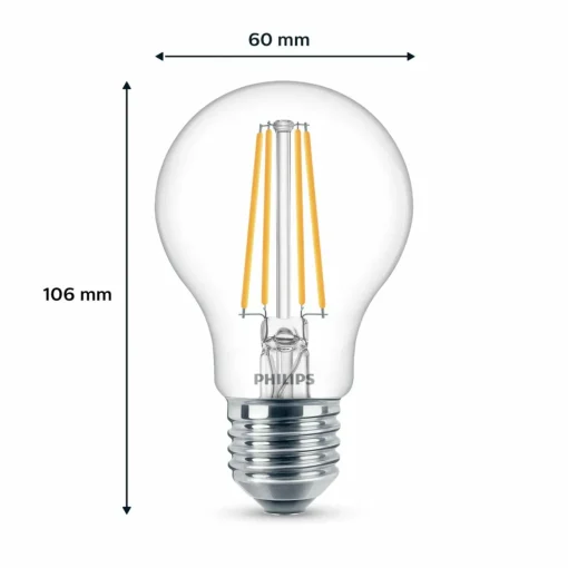Philips ampoule LED E27 7W 850lm 4 000K claire x6| Ampoules Filament|Ampoules Filament
