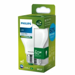 Philips E27 LED A60 4W 840lm 4 000K mate| Ampoules Led E27|Ampoules Led