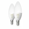 Philips Hue 2 flammes White Ambiance E14 5,2 W| Ampoules Connectées Et Intelligentes|Ampoules Connectées Et Intelligentes