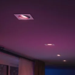 Philips Hue Spot encastré LED Centura, blanc, 9x9 cm, CCT, RVB| Spots Encastrés Led|Luminaires Led D'Intérieur