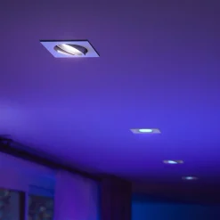 Philips Hue Spot encastré LED Centura, blanc, 9x9 cm, CCT, RVB| Spots Encastrés Led|Luminaires Led D'Intérieur