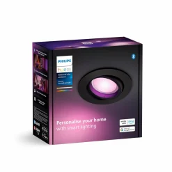 Philips Hue Spot encastré LED Centura, noir, Ø 9 cm, CCT RVB| Spots Encastrés Led|Luminaires Led D'Intérieur