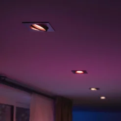 Philips Hue Spot encastré LED Centura, aluminium 9x9 cm CCT RVB| Spots Encastrés Led|Luminaires Led D'Intérieur