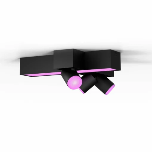 Philips Hue Spot LED Centris Cross noir à 3 lampes RVB CCT| Spots Et Projecteurs Led|Spots