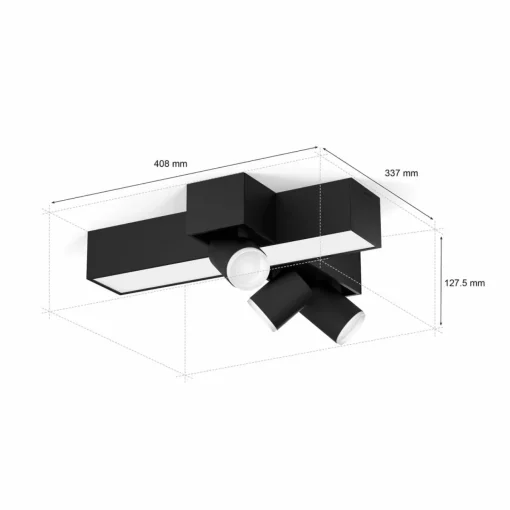 Philips Hue Spot LED Centris Cross noir à 3 lampes RVB CCT| Spots Et Projecteurs Led|Spots