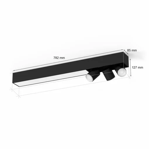 Philips Hue Spot pour plafond LED Centris noir à 3 lampes RVB CCT| Spots Et Projecteurs Led|Spots