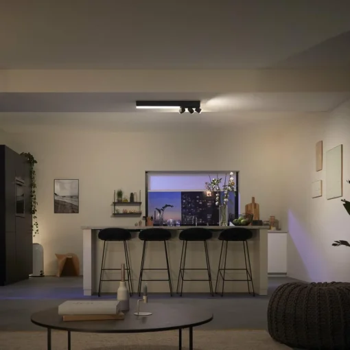 Philips Hue Spot pour plafond LED Centris noir à 3 lampes RVB CCT| Spots Et Projecteurs Led|Spots