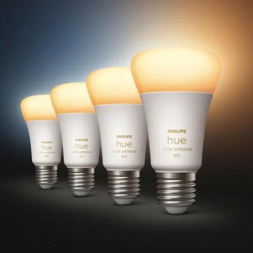 Philips Hue White Ambiance 6W 800lm E27, pack de 4| Ampoules Connectées Et Intelligentes|Ampoules Connectées Et Intelligentes
