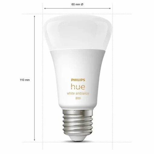 Philips Hue White Ambiance 6W 800lm E27, pack de 4| Ampoules Connectées Et Intelligentes|Ampoules Connectées Et Intelligentes