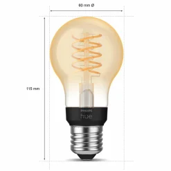 Philips Hue White E27 7 W filament A60 550 lm| Ampoules Connectées Et Intelligentes|Ampoules Connectées Et Intelligentes