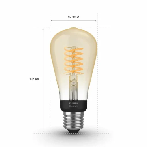 Philips Hue White E27 7 W ST64 filament 2 100 K| Ampoules Connectées Et Intelligentes|Ampoules Connectées Et Intelligentes
