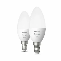 Philips Hue White 5,5W E14 2 ampoules flamme LED| Ampoules Connectées Et Intelligentes|Ampoules Connectées Et Intelligentes