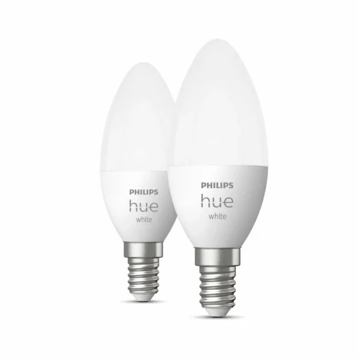 Philips Hue White 5,5W E14 2 ampoules flamme LED| Ampoules Connectées Et Intelligentes|Ampoules Connectées Et Intelligentes