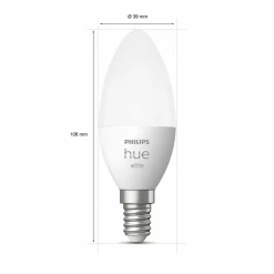Philips Hue White 5,5W E14 2 ampoules flamme LED| Ampoules Connectées Et Intelligentes|Ampoules Connectées Et Intelligentes