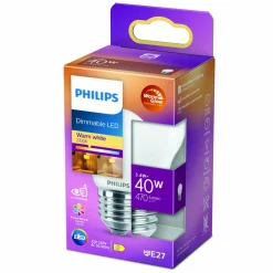 Philips LED Classic WarmGlow E27 P45 3,4 W mate| Lampes Led À Intensité Variable|Ampoules Led