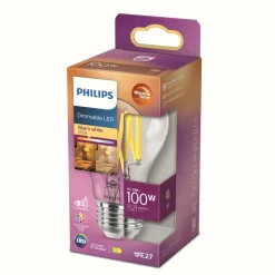 Philips LED Classic WarmGlow E27 A60 10,5 W claire| Lampes Led À Intensité Variable|Ampoules Led