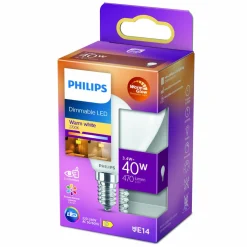 Philips LED Classic WarmGlow E14 P45 3,4 W mate| Lampes Led À Intensité Variable|Ampoules Led
