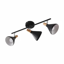 Lindby Plafonnier Arina en noir, 3 lampes long| Spots Et Projecteurs Led|Spots