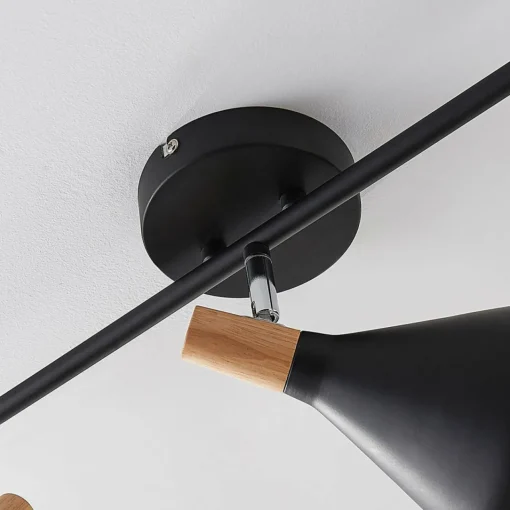Lindby Plafonnier Arina en noir, 3 lampes long| Spots Et Projecteurs Led|Spots