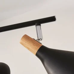 Lindby Plafonnier Arina en noir, 3 lampes long| Spots Et Projecteurs Led|Spots