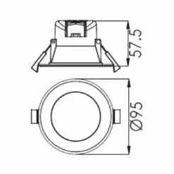 Deko-Light Plafonnier encastré LED Acrux blanc, CCT Ø 9,5cm| Spots Encastrés Led|Luminaires Led D'Intérieur