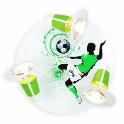 Elobra Plafonnier Football, 3 lampes, vert-blanc| Plafonniers Led|Plafonniers