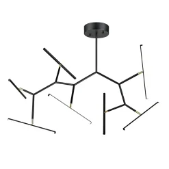 Zambelis Plafonnier LED 2072, à 7 lampes, 120 cm, noir/doré| Plafonniers Led|Plafonniers