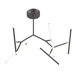 Zambelis Plafonnier LED 2070, à 5 lampes, 90 cm, noir/doré| Plafonniers Led|Plafonniers