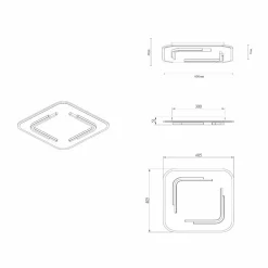 Lucide Plafonnier LED Andreas, angulaire, 40 cm x 40 cm, doré mat| Plafonniers Led|Plafonniers