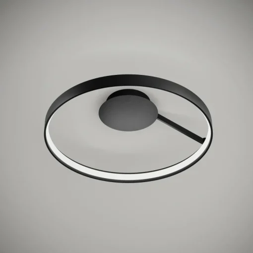 URBAN by Sforzin Plafonnier LED Anello, noir, aluminium, Ø 55 cm| Plafonniers Led|Plafonniers