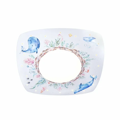 Elobra Plafonnier LED animaux marins, 58 cm, multicolore, bois MDF| Plafonniers Led|Plafonniers