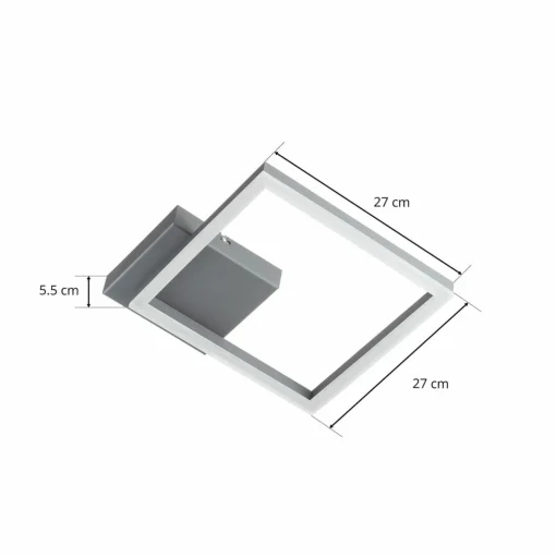 Fabas Luce Plafonnier LED Bard, 27x27 cm, anthracite| Plafonniers Led|Plafonniers