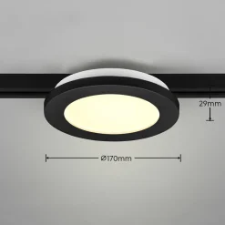 Trio Lighting Plafonnier LED Camillus DUOline, Ø 17 cm, noir| Luminaires Led D'Intérieur