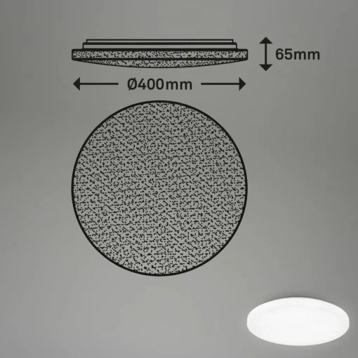 Briloner Plafonnier LED Case IP44 ciel étoilé 840 Ø 40cm| Plafonniers Led|Plafonniers