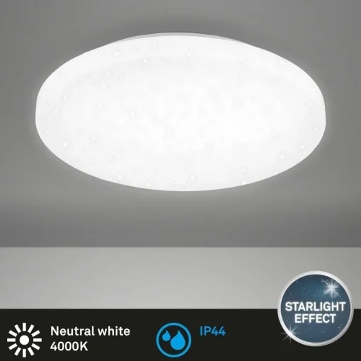 Briloner Plafonnier LED Case IP44 ciel étoilé 840 Ø 40cm| Plafonniers Led|Plafonniers
