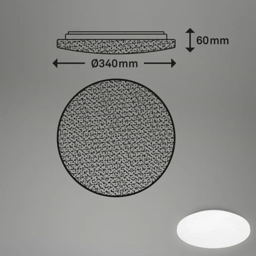 Briloner Plafonnier LED Case IP44 ciel étoilé 840 Ø 34cm| Plafonniers Led|Plafonniers