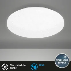 Briloner Plafonnier LED Case IP44 ciel étoilé 840 Ø 34cm| Plafonniers Led|Plafonniers