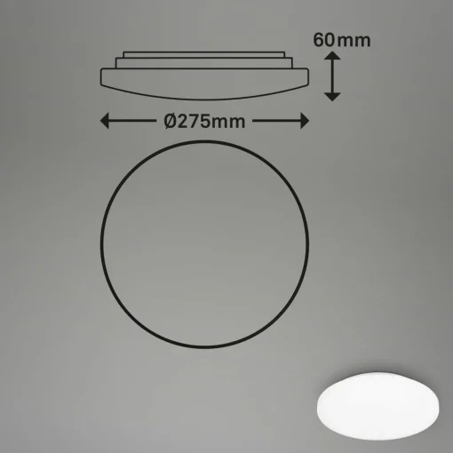 Briloner Plafonnier LED Case pour salle de bain IP44 3.000K Ø 28cm| Plafonniers Led|Plafonniers