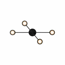 Nordlux Plafonnier LED Clyde Flex, à 4 lampes, 2 entretoises, noir| Plafonniers Led|Plafonniers