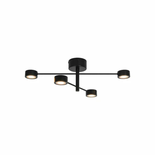 Nordlux Plafonnier LED Clyde Flex, à 4 lampes, 2 entretoises, noir| Plafonniers Led|Plafonniers