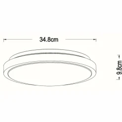 Lucide Plafonnier LED Dasher, blanc, Ø 34,8 cm, 2700 K, IP44| Plafonniers Led|Plafonniers