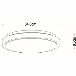 Lucide Plafonnier LED Dasher, noir, Ø 34,8 cm, 2700 K, IP44| Plafonniers Led|Plafonniers