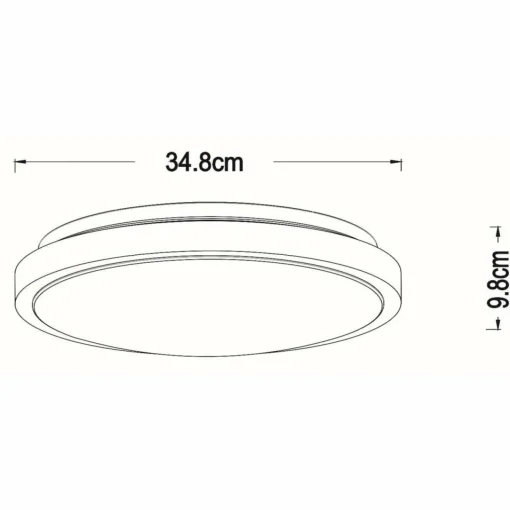 Lucide Plafonnier LED Dasher, noir, Ø 34,8 cm, 2700 K, IP44| Plafonniers Led|Plafonniers