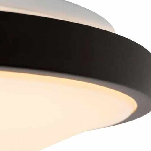 Lucide Plafonnier LED Dasher, noir, Ø 34,8 cm, 2700 K, IP44| Plafonniers Led|Plafonniers