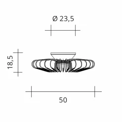URBAN by Sforzin Plafonnier LED Filo, couleur titane, métal, Ø 50 cm, 2.700K| Plafonniers Led|Plafonniers