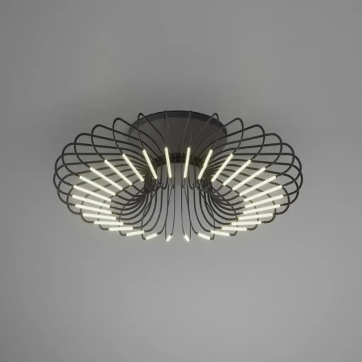 URBAN by Sforzin Plafonnier LED Filo, couleur titane, métal, Ø 50 cm, 2.700K| Plafonniers Led|Plafonniers