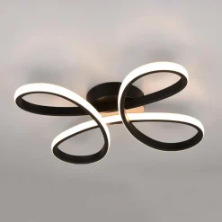 Trio Lighting Plafonnier LED Fly, noir mat, 3.000 K, 40 cm x 40 cm| Plafonniers Led|Plafonniers