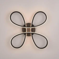 Trio Lighting Plafonnier LED Fly, noir mat, 3.000 K, 40 cm x 40 cm| Plafonniers Led|Plafonniers