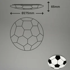 Briloner Plafonnier LED Football, noir/blanc, Ø 27,5 cm| Plafonniers Led|Plafonniers