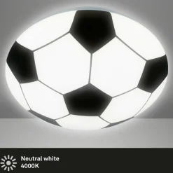 Briloner Plafonnier LED Football, noir/blanc, Ø 27,5 cm| Plafonniers Led|Plafonniers